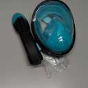 QingSong Full Face Snorkel Mask for Adults, Snorkeling Gear with Camera Mount, 180 Degree Panoramic View Snorkel Set Anti-Fog Anti-Leak (Large-X-Large, Green)