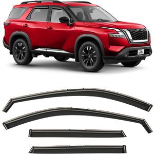 Voron Glass in-Channel Extra Durable Rain Guards for Nissan Pathfinder 2022-2025, Window Deflectors, Vent Window Visors, 4 Pieces - 200722