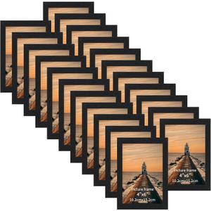 Edenseelake 4x6 Picture Frame Set of 22, Black Wood Picture Frames Display 4 by 6 Inch Photo for Tabletop or Wall, Vertical or Horizontal