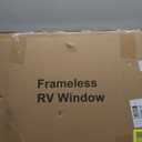 Frameless RV Window, 30" W x 20" H Tinted RV Window with Net Screen and Trim Ring, Suitable for 1-1/2" or 1-7/8" Walls, DOT Approved
