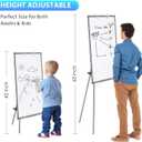 Easel Whiteboard - Magnetic Portable Dry Erase 36 x 24 Tripod Height Adjustable, 3' x 2' Flipchart Easel Stand White Board for Office (36x24 Gray)
