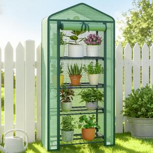 Greenhouse for Indoor Outdoor, Small Plastic Plant Green House 4-Tier Rack Stand Portable Greenhouses with Durable PE Cover for Seedling