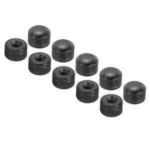 PATIKIL M6x11x14 Cap Nut, 25 Pcs Acorn Nut Screw Knob Cap Insert Bolt Cover Female Thread Knurled Hardware Fittings Light Fixtures, Black