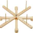 BENECREAT Amish Style Yarn Swift Winder, Portable Wooden Yarn Swift, Desktop Standing Needlecraft Yarn Finishing Tool with Flat Cross Base for Wool, Yarn and Embroidery Thread