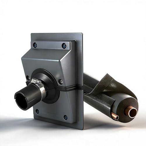 WGSWX HVAC Wall Penetration Cover & Line Set Cover Kit - Professional Seal and Protection Sleeve for Indoor & Outdoor Mini Split Air Conditioner Pipes Outlet Retrofit 2-3/8", Gray