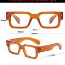 Thick Frame Square Glasses for Women Men Trendy Rectangle Blue Light Glasses Computer Eyeglasses (Brown)