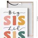 EVXID Nursery Big Sis Lil Sis Canvas Poster Painting Kids Room Wall Art, Sisters Twins Print Picture Artwork Framed Ready to Hang for Kids Play Room Wall Decor 12 x 15 inch