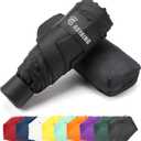 GAOYAING Compact Travel Umbrella with Case Sun&Rain Lightweight Small and Compact Suit for Pocket (34 Inches, Black)