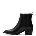 IDIFU IN2 Women's Chelsea Boots Pointed Toe Ankle Booties Low Short Chunky Block Heel Fall Boots Slip On Dress Boots for Women Ladies Comfy Casual Comfortable Cute Elastic Boots (8, White Pu)