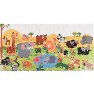 3 x Jumbo Floor Puzzle for Kids, Large Jigsaw Puzzles 35 Piece for Kids Ages 3-5,Preschool Learning & Education Toys, Gifts for 4-8 Year Old Boys and Girls (Jungle Animals), 15.7 x 31.5 inches