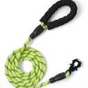 6FT Dog Leash Heavy Duty Rope Leashes Reflective Nylon Pet Lead with Metal Quick Release/Locking Tactical Frog Clip for Small Medium and Large Dogs Walking Training (Green)