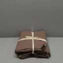 Linen Feel Light Chocolate Brown Duvet Cover Queen Size 90'' L x 90'' W, 100% Washed Cotton Duvet Cover with Zipper Closure Plus 2 Pillowcases, Oeko TEX Standard Certificated