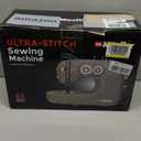Mueller Ultra Stitch Sewing Machine, 110 Stitch Applications, LED Light, Foot Pedal, Reverse, Buttonhole, Button and Zipper Sewing, Easy to Use, Thread Cutter, Removable Accessories Storage, Grey