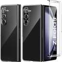 Foluu Clear Case for Samsung Galaxy Z Fold 5 with Front Built-in Screen Protector - Scratch Resistant Hard PC Back Bumper Protective Shockproof Cover for Samsung Galaxy Z Fold5 5G 2023