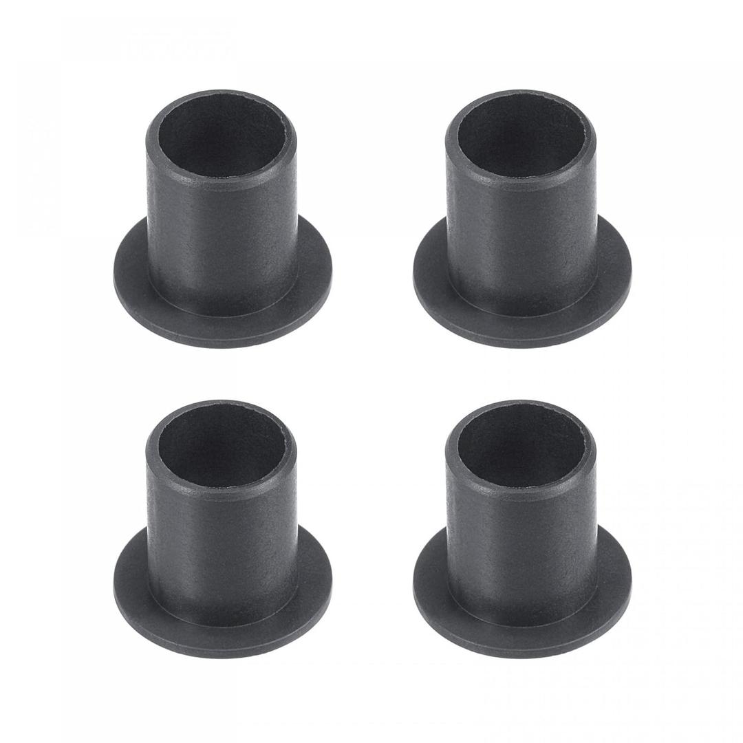 Uxcell Flanged Sleeve Bearings 10mm Bore 12mm OD 15mm Length POM Wrapped Oilless Bushings Black 4pcs