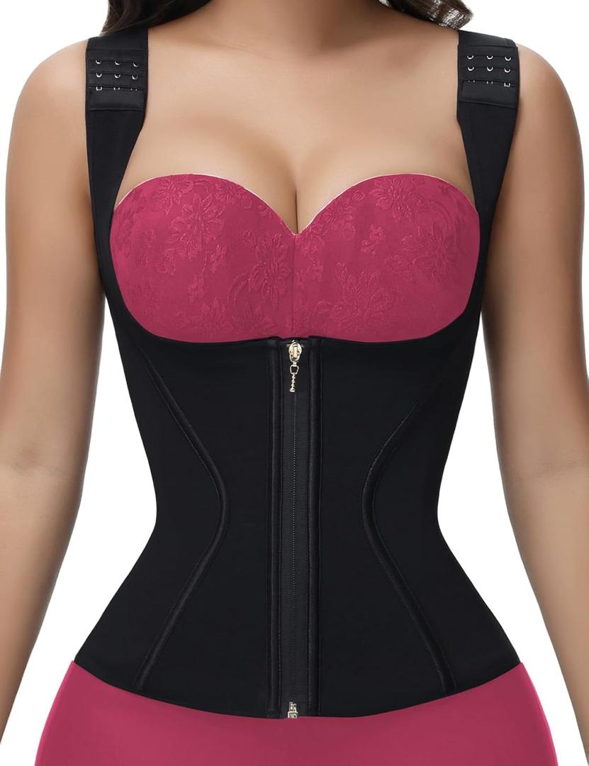 SHAPSHE Waist Trainer for Women, Tummy Control Sports Girdle, Workout Body Shaper with Adjustable Shoulder Strap M