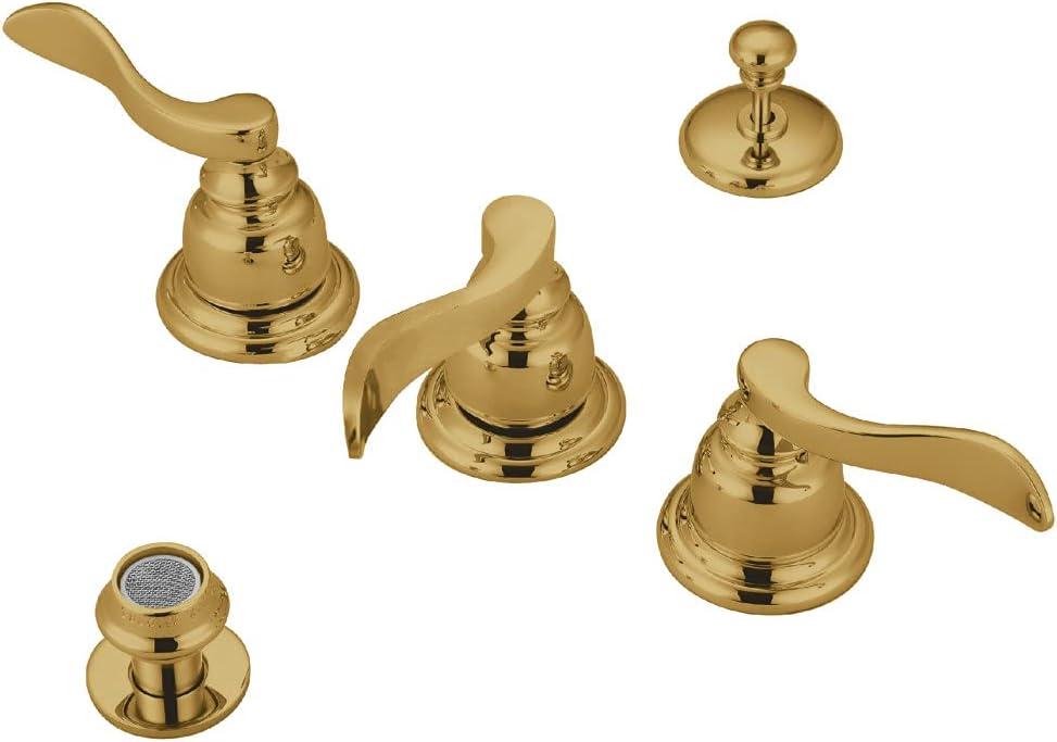 Kingston Brass KB8322NFL NuWave French Bidet Faucet, Polished Brass, 8 x 8 x 3