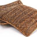 Yesland 4 Pack Imitation Wicker Bread Baskets, 9 x 9 Inch Square Bread Baskets for Serving Fast Food Baskets Fruit Baskets Gift Baskets for Breakfast, Snacks Home, Restaurant, Bakery Tabletop, Brown