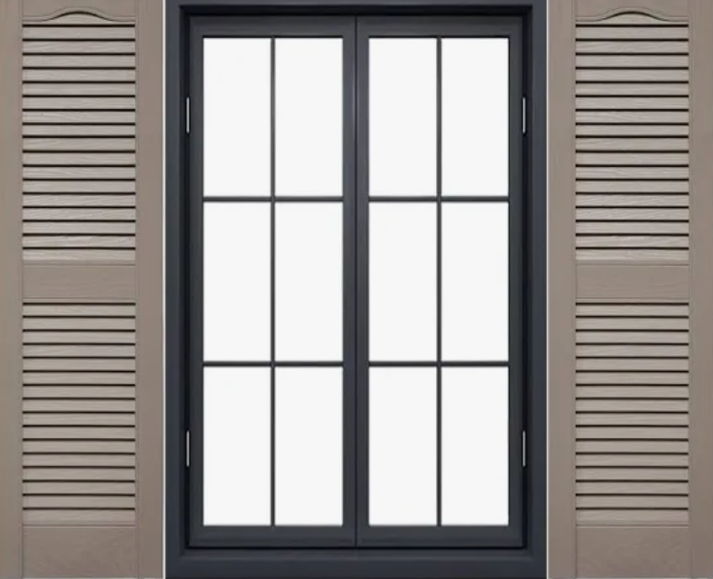 14 1/2"W x 48"H Standard Size Cathedral Open Louver Shutter, w/Installation Shutter-Lok's, 023 - Wicker