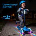 JOVA ZIFFY Multicolor 3 Wheel Scooter for Kids 3-5, Kick Scooters with LED Light-Up Wheels for Boys and Girls, 5 Adjustable Height and Lean-to-Steer Design, Support up to 110 lbs