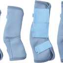 Horse Fly Boots Set of 4, Breathable Comfy Mesh Fly Boots for Horses, Non-Slip Horse Fly Leggings No More Stomping & Horsefly Nuisance Lightblue Full