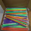200 Pcs 12" Disposable Jumbo Smoothie Straws for 40 oz Tumbler 6 Colors Colorful Extra Long 0.39" Wide-mouthed Large Plastic Straws for Cup 30 40 oz Tumbler, Individually Wrapped for Large Bottle