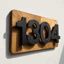HASWARE Floating House Number Sign for Home - 5 Inch Modern Numerous Easy DIY Installation for Post Street (Black, 4)