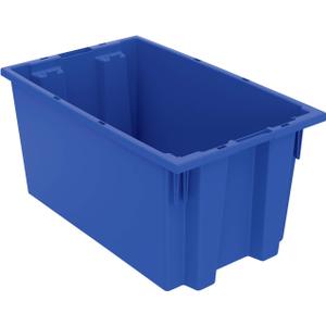Akro-Mils 35185 Nest and Stack Plastic Storage Container and Distribution Tote, (18-Inch L x 11-Inch W x 9-Inch H), Blue, (6-Pack)