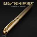 Fountain Pen with Medium Nib | Luxury Gold Finish, Smooth Ink Flow, Complete Set with Ink Cartridges, Converter & Sleeve | Ideal for Professionals, Office, Journaling, and Gifts