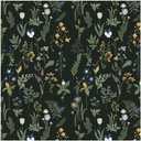 Removable Peel and Stick Wallpaper Boho 17.5 x 393 in Floral Bedroom Bathroom Easy Peel Off Stick on Wallpaper Contact Paper Renter Friendly Wall Paper (Dark)