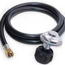 Pack of 2 DOZYANT Vertical 5 Feet Propane Regulator and Hose Universal Grill Regulator Replacement Parts, QCC1 Hose and Regulator for Most LP Gas Grill, Heater and Fire Pit Table,3/8" Female Flare Nut