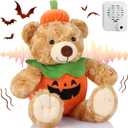Liliful Halloween Plush Bear Gift 12 Inch Plush Stuffed Animal Insert a Recordable Sound Module Brown Bear Soft Doll Fabric Animal Toy for Birthday Party Decoration(Pumpkin Style)