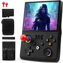 R36MAX Retro Handheld Game Console, 4.5" IPS HD Screen 1024*768 Retro Gaming Console with Detachable Joystick, 20,000+ Classic Games, 30+ Emulators, Protable Hand Held Video Games (Black)