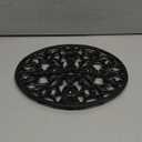 Sumnacon 1Pcs Oval Cast Iron Trivet - Antique Heat Resistant Metal Trivet for Hot Dish Pot Pan Teapot, Vintage Well Made Hot Plate Pad for Kitchen Dining Countertop Table (9.6 x 7.2 Inch, Black)