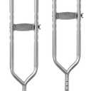 Medline Steel Push-Button Bariatric Crutches for Tall Adults - 650 lb. Weight Capacity, Adjustable, Heavy Duty Mobility Aid, 1 Pair