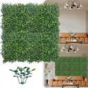 ODTORY Artificial Grass Wall Panel Backdrop,10 X 10 in 8P(5.6 sqft) UV-Anti Greenery Boxwood Panels for Indoor Outdoor Green Wall Decor & Ivy Fence Covering Privacy