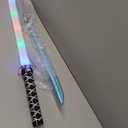 JOYIN 2 Packs Toys Ninja Swords for Kids with Motion Activated Clanging Sounds Vibrant Blue and Multi Color Deluxe Play Sword for Halloween Party, Costume Accessories