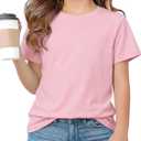 Girls Summer Short Sleeve T Shirts Casual Kids Tops Crewneck Tees Tween Girls Basic Clothes 12-13 Years (Pink)