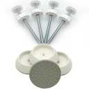 VMAISI 4 Pack Baby Extender Extension-M8(8mm) Child Safety Pressure Mounted Baby Gate Threaded Spindle Rods Replacement Parts Bundle with Wall Protector for Stairs Cup Guard (White, 8MM)
