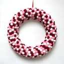 Valentine's Day Pom-Poms Wreath (12 inch in Diameter) Valentine Home Decor