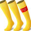3 Pairs Soccer Baseball Sock, Youth Men and Women Knee High Softball Football Socks for Sports