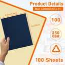 Guakicae 100 Sheets Navy Blue Cardstock 8.5 x 11 Certificate Paper 92lb