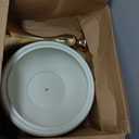 Metal Round End Table,Modern Pedestal Table,Corner Drink Tables,Accent Side Table Nightstand for Living Room,Patio and bar (White-Gold)