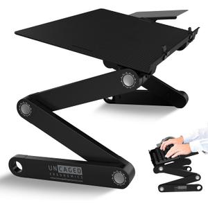 WorkEZ Adjustable Computer Keyboard Stand for Desk, Keyboard & Mouse Riser, Ergonomic Portable Stand for Desktop, Computer Keypad Riser for Desk (Black)