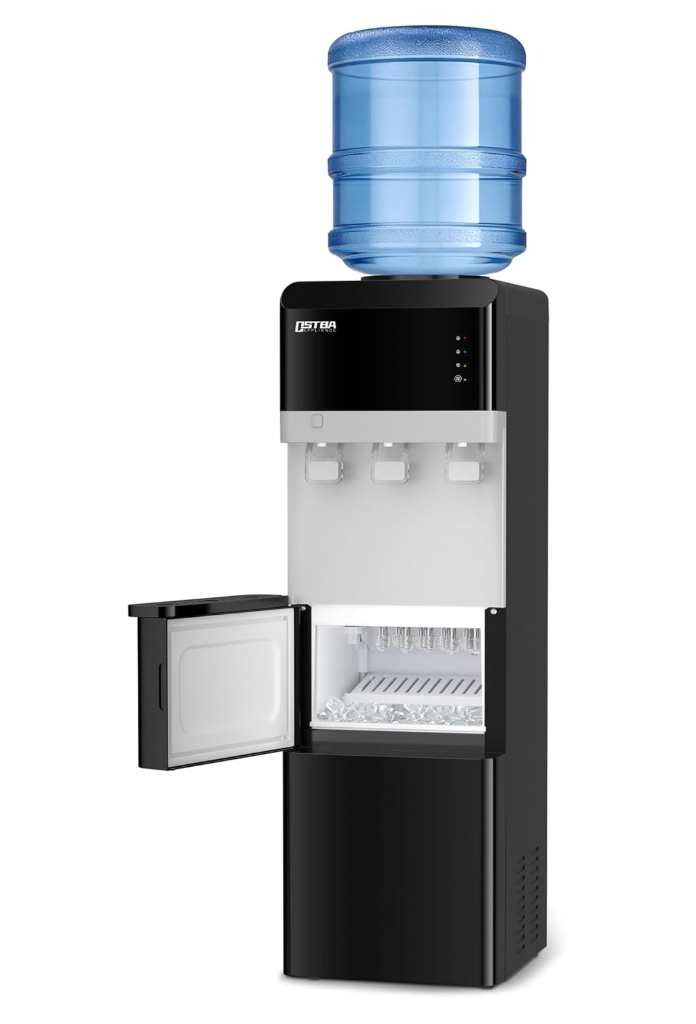 OSTBA Top Loading Water Dispenser with Ice Maker, 3 & 5 Gallon Water Cooler
