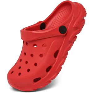 Cubufly Kids Boys Girls Clog Garden Shoes Slip On Slide Sandals Beach Water ShoesSize: 12-13 Little Kid (Red)