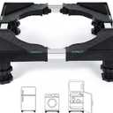 Nefish Mini Fridge Stand Universal Raised Base Adjustable Refrigerator Stands with 4 Strong Feet Washing Machine Pedestal Multi-Functional Bases for Dryer (Black)