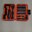 LLNDEI 48 Piece 1/4 Inch Mini Socket Ratchet Wrench Set, Metric Shallow Socket (4-14mm) 6-Point,with 72 Teeth Mini Ratcheting Wrench, Screwdriver Bit Set, Universal Joints and 3 Inch Extensions