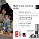 LARS NYSM Salt and Pepper Grinder Set Manual, Stainless Steel Salt and Pepper Mills with Adjustable Ceramic Grinder I Design Spice Shakers (Stainless Steel)