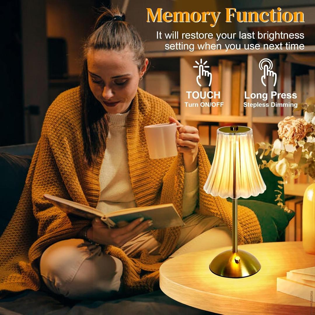 6 x Cordless Table Lamp Rechargeable Desk Lamp for Nightstand,Bedside,Kitchen,Living Room High Capacity Battery Powered-2600mAh